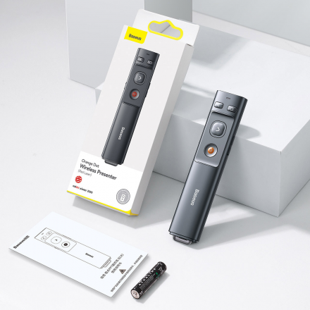 Беспроводной презентер с лазерной указкой Baseus Orange Dot Wireless Presenter (Red Laser)