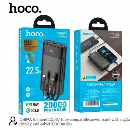 Повербанк Hoco DB89 20000 mAh — надёжный внешний аккумулятор для смартфонов и планшетов