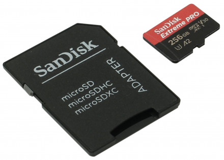 Карта памяти 256Gb SanDisk Extreme Pro microSDXC Class 10 UHS-I U3 V30 A2