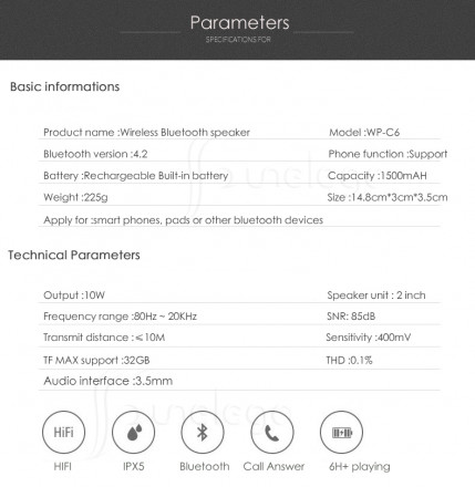 Bluetooth Колонка C6