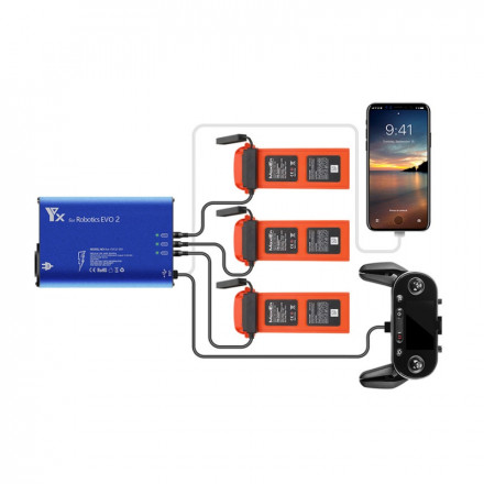 Зарядное устройство для 3 аккумуляторов Autel Evo II, пульта и мобильного устройства (YX)