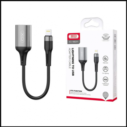 OTG кабель XO NB201 Lightning to USB 2.0 | 15 см |