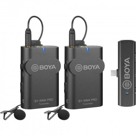 Микрофон для мобильного устройства Boya BY-WM4 Pro-K6 / Двухканальная беспроводная микрофонная система для USB Type-C (2 микрофона; приёмник)
