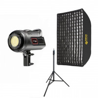 Софтбокс BobbyStudio PRO (50х70) + Студийный Осветитель MW400S + Усиленная Стойка  Софтбокс BobbyStudio PRO (50х70) + Студийный Осветитель MW400S + Усиленная Стойка