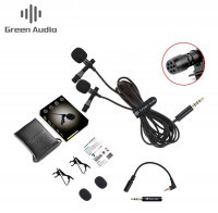 Двойной петличный микрофон Green Audio GAM-16D 