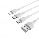 USB кабель Borofone BX16 Easy 3 в 1 (1 м)  USB кабель Borofone BX16 Easy 3 в 1 (1 м)