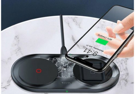 Беспроводное зарядное устройство Baseus Simple 2in1 Wireless Charger 18W