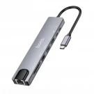 USB-хаб Type-C Hoco DUP09 | Многофункциональный адаптер USB-C с HDMI и USB-портами
