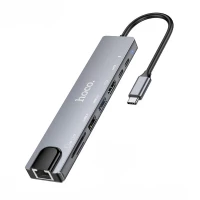 USB-хаб Type-C Hoco DUP09 | Многофункциональный адаптер USB-C с HDMI и USB-портами USB-хаб Type-C Hoco DUP09 | Многофункциональный адаптер USB-C с HDMI и USB-портами
