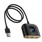 Хаб Baseus Square Round 4 in 1 USB HUB Adapter (USB3.0 to USB3.0 x 1 + USB2.0 x 3) 1m Black (CAHUB-AY01) Хаб Baseus Square Round 4 in 1 USB HUB Adapter (USB3.0 to USB3.0 x 1 + USB2.0 x 3) 1m Black (CAHUB-AY01)