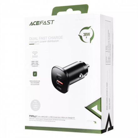 Автомобильное ЗУ Acefast B1 Mini 38W (Type-C + USB)