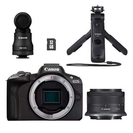 Беззеркальный Фотоаппарат Canon R50 + RF-S 18-45mm IS STM Creator Kit