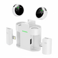 Беспроводной петличный микрофон S60 (2 передатчика + приёмник Lightning/USB-C, кейс-зарядка, шумоподавление)