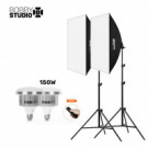 Софтбокс  "BobbyStudio Light" 50x70 (2шт) + Умная Лампа 150w + Пульт Софтбокс  "BobbyStudio Light" 50x70 (2шт) + Умная Лампа 150w + Пульт