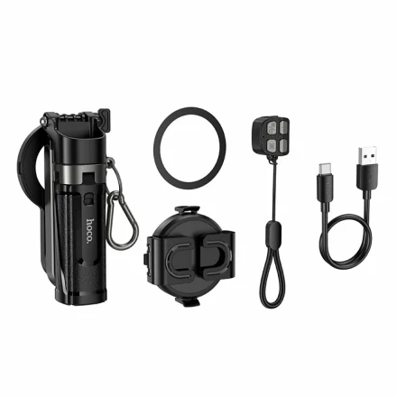 Настольная магнитная подставка HOCO K27 Pro Magic – портативный штатив-селфи-стик для смартфонов 4.5–7 дюймов (BT 5.2, 48 см)