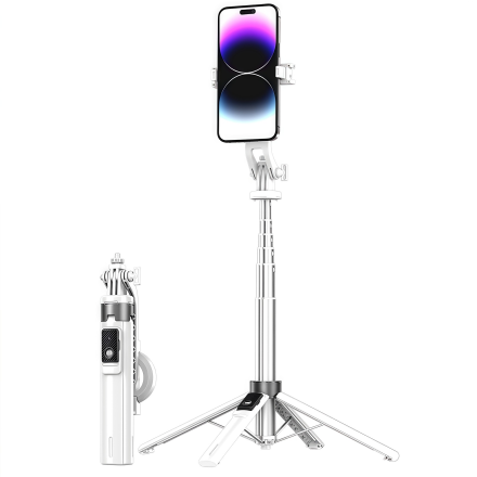 Магнитная селфи-палка P135 с Bluetooth пультом — штатив 4 в 1 (с подсветкой и зеркалом / без подсветки)