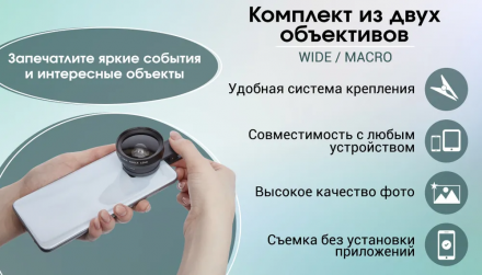 Макролинза для камеры телефона, смартфона