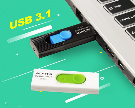 USB Флешка ADATA 16GB UV320 USB 3.1 Black-Blue/White-Green