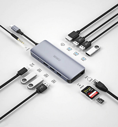 USB Хаб Wiwu Alpha Type-C to 12 in 1