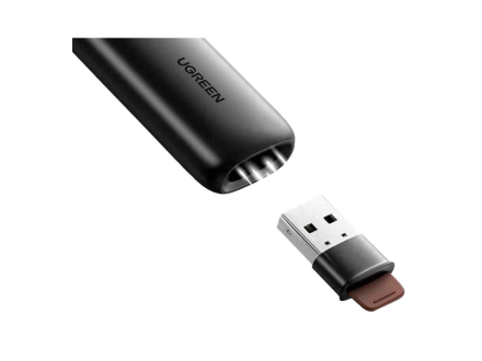 Лазерная указка UGREEN LP479 2.4G (до 100 м управление, лазер до 200 м, USB-A ресивер, 1×AAA)